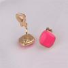 HAPPYAN Cute Candy Color Enamel Geometric Shape Clip on Earrings Non Pierced for Women Ear Clip (Rose Red Clip-on) view 4