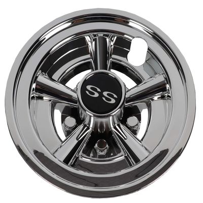 Golf Cart 8" SS Wheel Covers Hub Caps, Set of (4) Fits on Yamaha Club CAR EZ-GO Golf Cart (Silver)