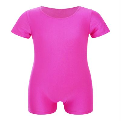 Moily Girls Boys Solid Color Shorty Unitard Biketard Gymnastics/Dance/Sports Leotard Teamwear Purple 10