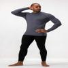 DEVOPS 2 Pack Men's Thermal Turtle Mock Neck Shirts, Compression Long Sleeve Tops (Medium, Black/Charcoal) view 3