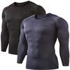 DEVOPS 2 Pack Men's Thermal Long Sleeve Compression Shirts (X-Large, Black/Charcoal) view 1