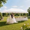 Party Tents Direct 10' x 20' Steel Frame Tent with White Vinyl Cover view 1