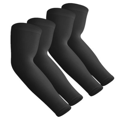 Aegend 2 Pairs Sun Protection Cooling Arm Sleeves - Tattoo Cover Up - Sun Sleeves for Men & Women for Cycling, Running, Basketball, Football, Golf, Volleyball, Driving, Black 2 Pairs