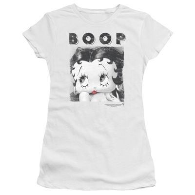 Trevco Betty Boop Not Fade Away Juniors' Sheer Fitted T Shirt, 2X-Large White