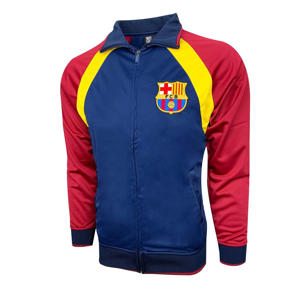 Rhinox Barcelona Track Jacket Navy/Yellow, Barcelona Sweater Jacket (Youth Large 10-12 years)