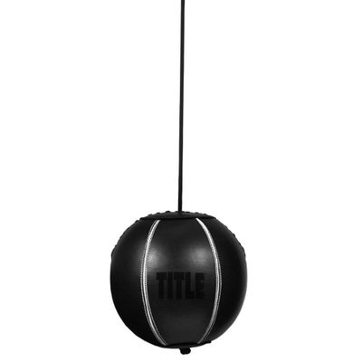 Title Boxing Cannon Ball, Black - Slip Ball Boxing Reflex Bag, 8" x 7.5", Leather, Boxing & MMA Training, Adult