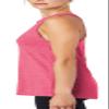 Ladies Heart Awareness Ribbon Racerback Tank Top - 4XL Solid Black view 3