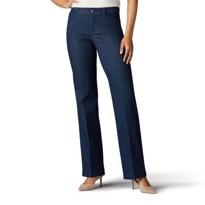 Lee Women's Ultra Lux Comfort with Flex Motion Trouser Pant Indigo Rinse 12 Medium