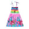 Baby Girls Sundress for 1-8 Years Old Kids Children Vestidos Floral Bohemian Beach Straps Dress Necklace Sets (7-8 Years Old, Gold) view 1