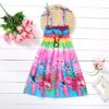 Baby Girls Sundress for 1-8 Years Old Kids Children Vestidos Floral Bohemian Beach Straps Dress Necklace Sets (7-8 Years Old, Gold) view 3