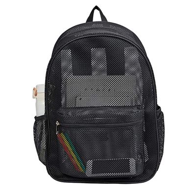 Heavy Duty Mesh Backpack, See Through College Backpack with Padded Shoulder Straps for Swimming, Outdoor Sports