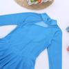 CHICTRY Girls' Sparkly Mock Neck Mesh Figure Ice Skating Dress Spandex Long Sleeves Dance Leotard Lake Blue 8 view 3