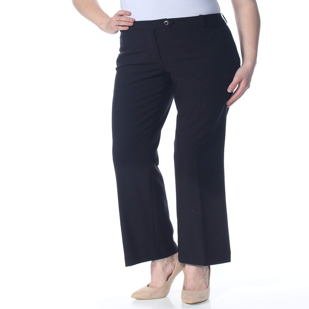 Calvin Klein Womens Petites Cropped Modern Fit Trouser Pants Navy 8P