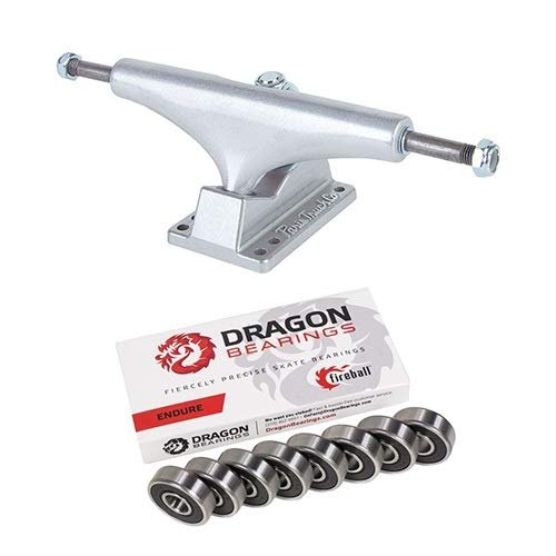 Fireball Paris Street Skateboard Trucks with Dragon Endure Bearings (169mm Raw [Pair] w/Endure Bearings)