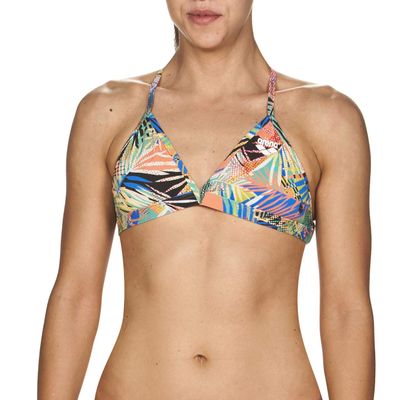 ARENA Floral Allover Tie Back MaxLife Bikini Top, Black - Multicolor, 22