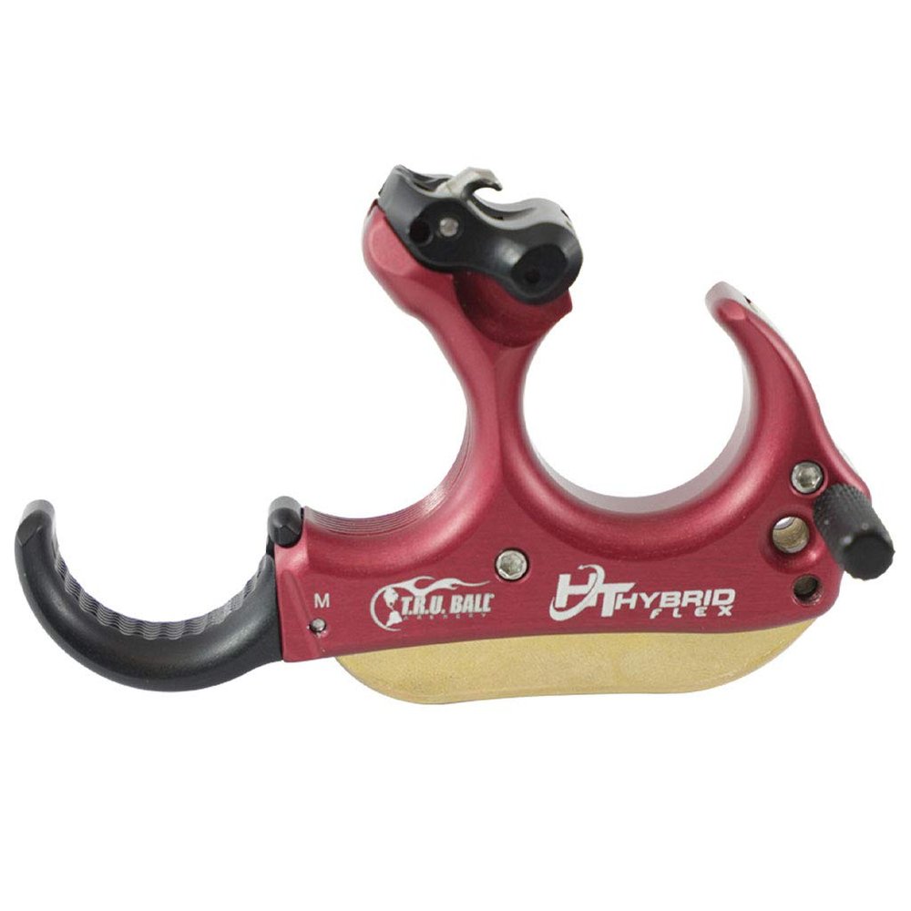 T.R.U. BALL TruBall HT Hybrid Flex - 3 or 4 Finger (Ergonomically Adjustable Finger Pieces) - Red/Brass - Large
