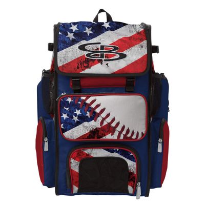 Boombah Superpack Bat Pack -Backpack Version (no wheels) - Holds 2 Bats - INK Baseball USA Series - For Baseball or Softball