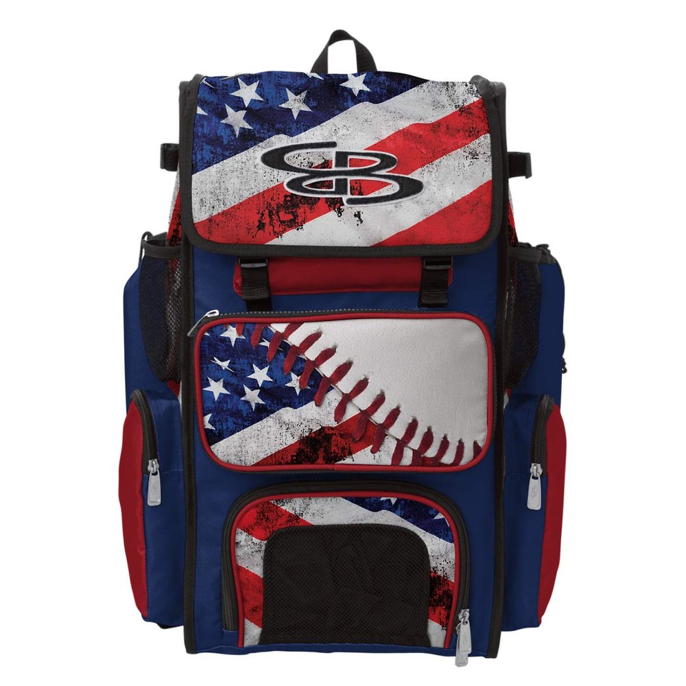 Boombah Superpack Bat Pack -Backpack Version (no wheels) - Holds 2 Bats - INK Baseball USA Series - For Baseball or Softball