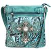 Zelris Camouflage Shine Glow Silver Cross Conceal Carry Crossbody Messenger Bag (Teal) view 1