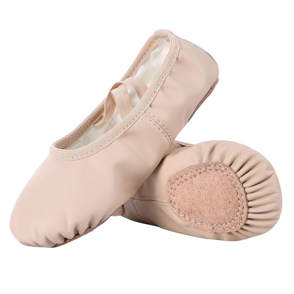 Dynadans Soft Leather Ballet Shoes/Ballet Slippers/Dance Shoes for Girls and Boys (Toddler/Little/Big Kid/Women)-Nude-6.5M Big Kid