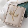 AKOAK 1 Pack Fashion Creative Diamond-Inlaid Dragonfly Necklace Fresh and Elegant Dragonfly Pendant Necklace view 4