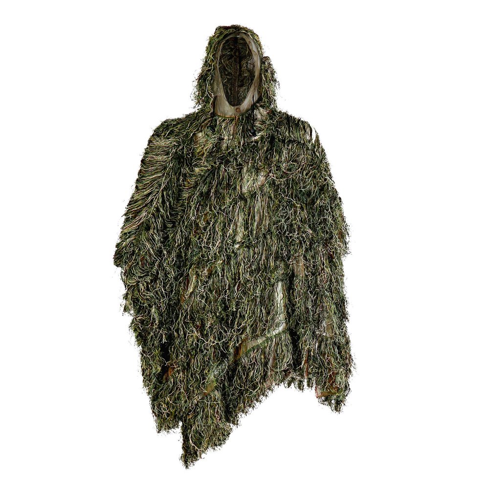 AUSCAMOTEK Ghillie Suit Poncho for Men Youth Gilly Suit Cloak for Hunting Birdwatching Paintball Halloween Green Camouflage