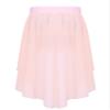 Freebily Kids Girls Basic High-Low Elastic Waistband Chiffon Skirt Irregular Circular Ballet Jazz Dance Studio Practice Dress Pink 8 view 2
