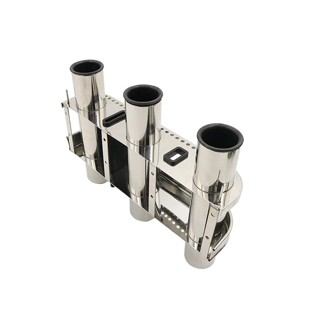 Haida 3 Tube Fishing Rod Holder & Boat Organizer Rod Rack Stainless Steel Fishing Rod Bracket Tube-linked Fishing Accessories Fishing Lovers' Gifts