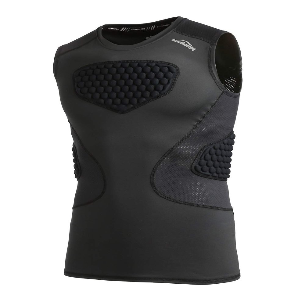 COOLOMG Youth Baseball Chest Protector Padded Shirt Kids Rib Heart Guard Sternum Protection for Softball Football Lacrosse Goalies L