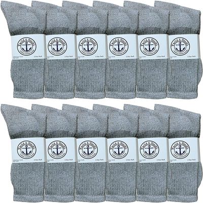 Yacht & Smith 120 Pairs Wholesale Kids Crew Socks, Childrens Cotton Casual Crew Socks Size 4-24