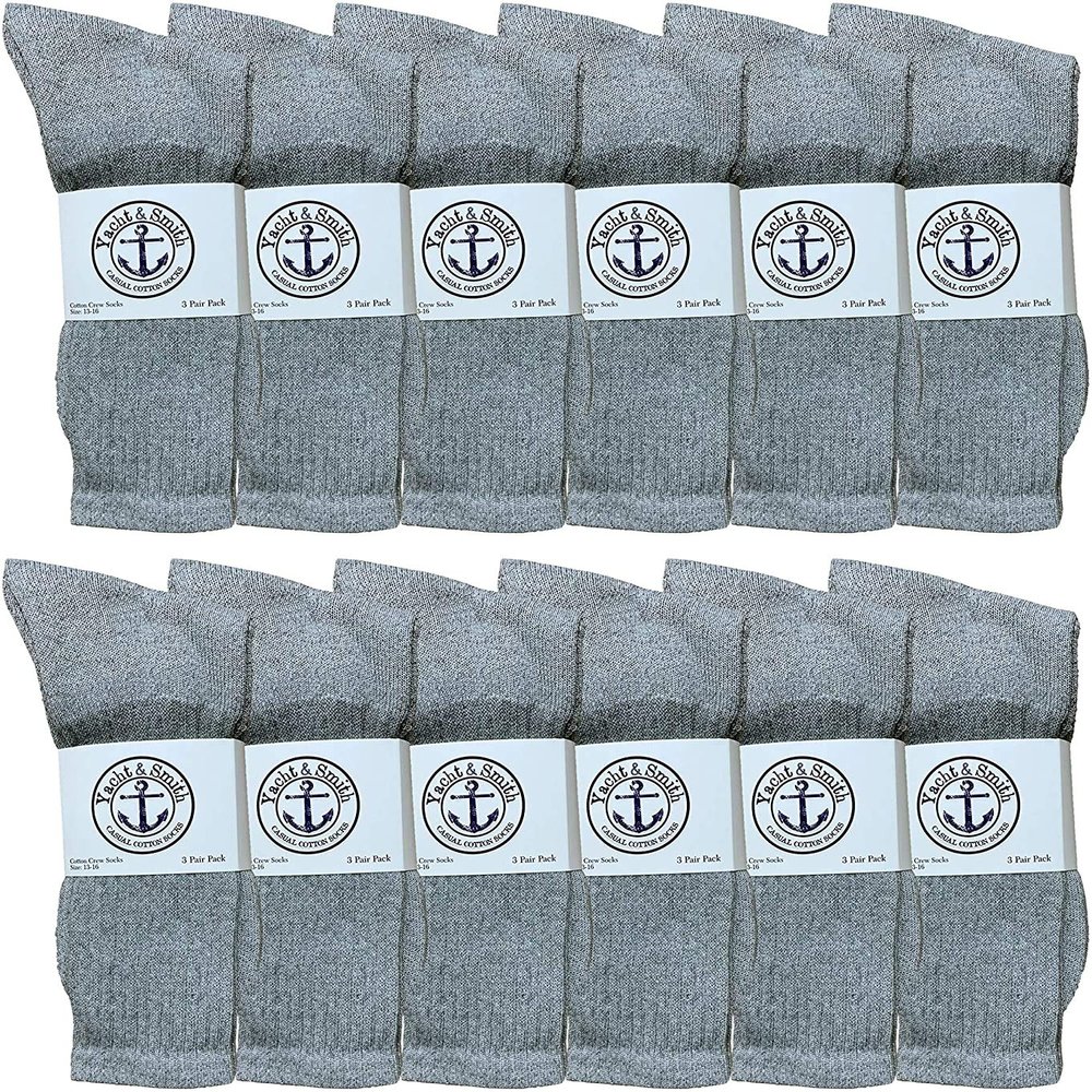 Yacht & Smith 120 Pairs Wholesale Kids Crew Socks, Childrens Cotton Casual Crew Socks Size 4-24