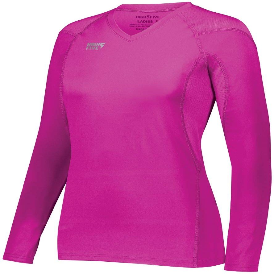 Augusta Sportswear Ladies TruHit Long Sleeve Jersey, Power Pink, 2XL