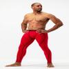 DEVOPS Men's Thermal Compression Pants, Athletic Leggings Base Layer Bottoms (2 Pack) (X-Large, Black/Red) view 2