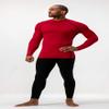 DEVOPS 2 Pack Men's Thermal Turtle Mock Neck Shirts, Compression Long Sleeve Tops (Large, Black/Red) view 3