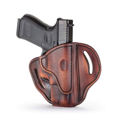 1791 GUNLEATHER G19 Holster - Right Hand OWB G19 Leather Holster for Belts - Fits Glock 19, 23, 26, 27, H&K VP40 and Springfield XDS