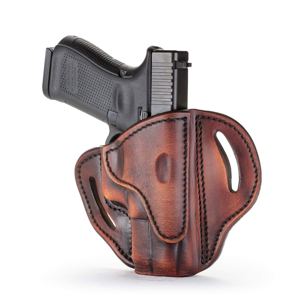 1791 GUNLEATHER G19 Holster - Right Hand OWB G19 Leather Holster for Belts - Fits Glock 19, 23, 26, 27, H&K VP40 and Springfield XDS