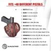 1791 GUNLEATHER G19 Holster - Right Hand OWB G19 Leather Holster for Belts - Fits Glock 19, 23, 26, 27, H&K VP40 and Springfield XDS view 3