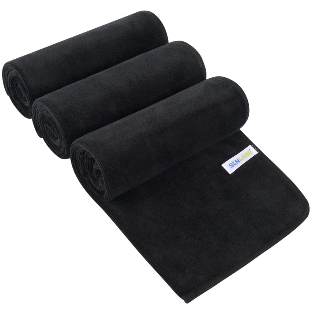 SINLAND Microfiber Gym Towels Super Absorbent Compact Travel Towel Ultra Soft Quick Dry Camping Sweat Towel for Sports Beach Swimming Backpacking Hiking and Yoga Men Women 16 Inch X 32 Inch 3 Pack