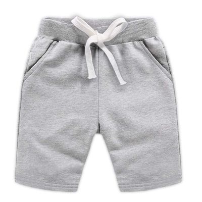 Ding Dong Baby Toddler Kid Boy Summer Solid Cotton ShortsGrey,5T