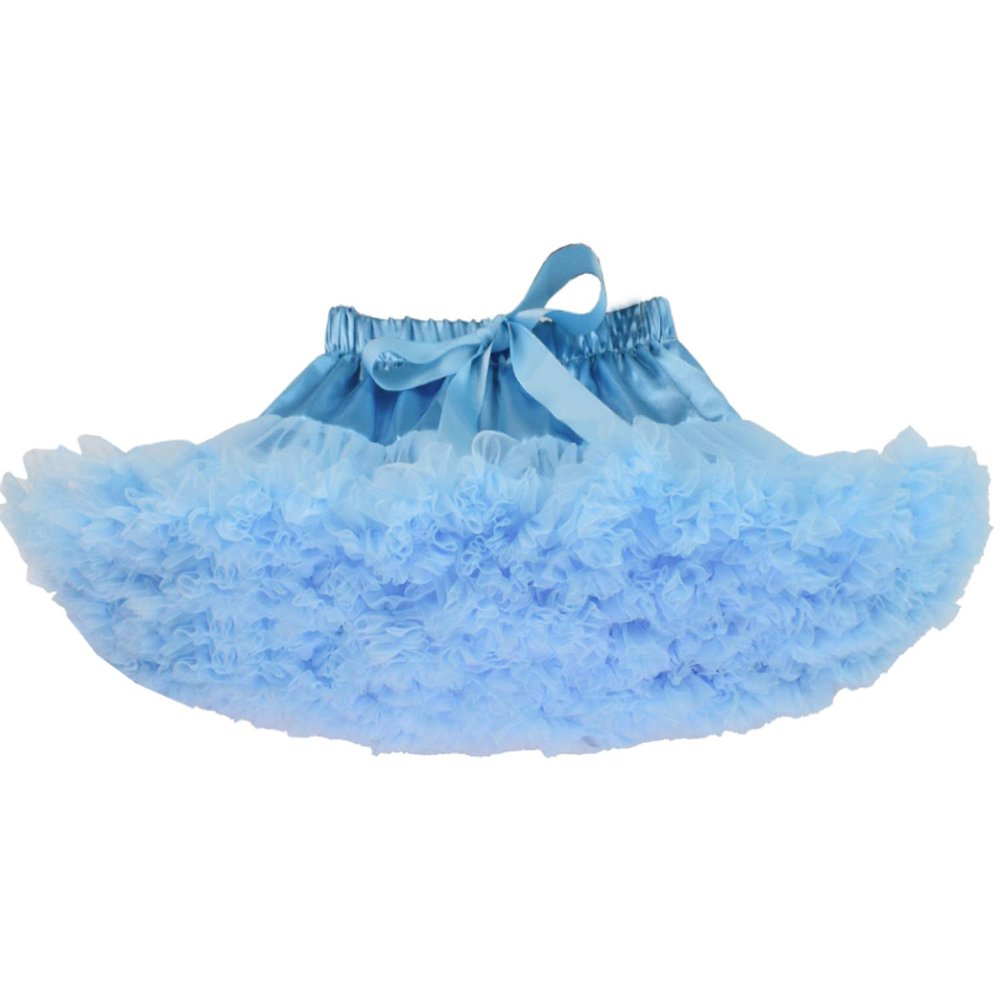 URVIP Women Tiered Tulle Pleated Tutu Skirt Princess Ballet Dance Pettiskirt One Size Sky Blue