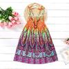 Baby Girls Sundress for 1-8 Years Old Kids Children Vestidos Floral Bohemian Beach Straps Dress Necklace Sets (18-24 Months, Orange) view 2