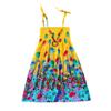 Baby Girls Sundress for 1-8 Years Old Kids Children Vestidos Floral Bohemian Beach Straps Dress Necklace Sets (18-24 Months, Yellow) view 1