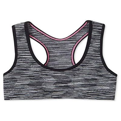 Maidenform Seamless Racerback Sports Bra Little Girls Big Girls Black White Space-Dye SML