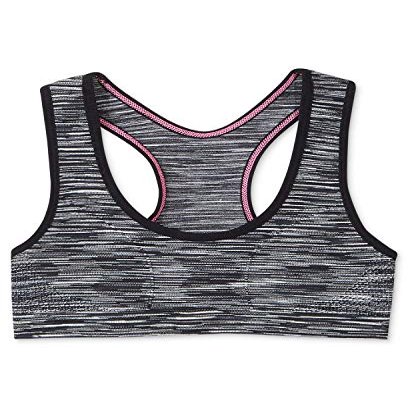 Maidenform Seamless Racerback Sports Bra Little Girls Big Girls Black White Space-Dye SML