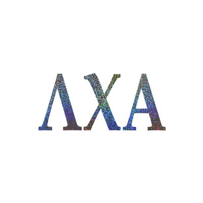 Officially Licensed Lambda Chi Alpha 8" x 3" Window Decal - Rainbow Glitter