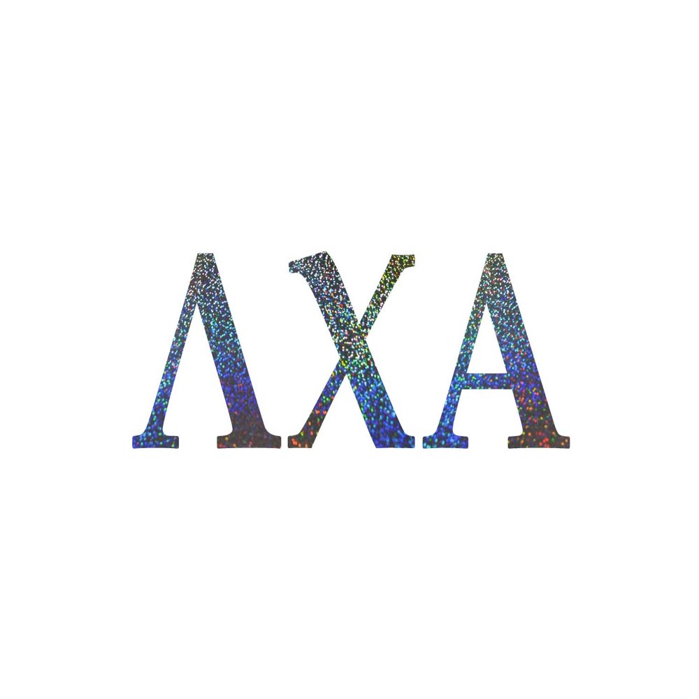 Officially Licensed Lambda Chi Alpha 8" x 3" Window Decal - Rainbow Glitter