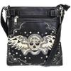 Zelris Skull Crossbones Angel Wings Heart Conceal Carry Crossbody Messenger (Black) view 1