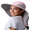 Camptrace Sun Hats for Women Men UPF 50+ UV Protection Wide Brim Hiking Fishing Hat with Neck Flap, Pink view 1