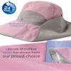 Camptrace Sun Hats for Women Men UPF 50+ UV Protection Wide Brim Hiking Fishing Hat with Neck Flap, Pink view 2