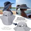 Camptrace Sun Hats for Women Men UPF 50+ UV Protection Wide Brim Hiking Fishing Hat with Neck Flap, Pink view 4